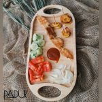 سینی بیضی چوبی برای مزه