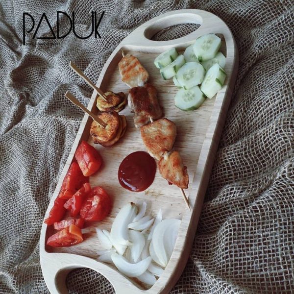 سینی بیضی چوبی برای مزه
