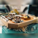 سینی دسته استیل چوبی چای خوری