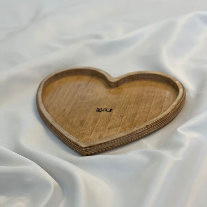 سینی مزه طرح قلب چوبی