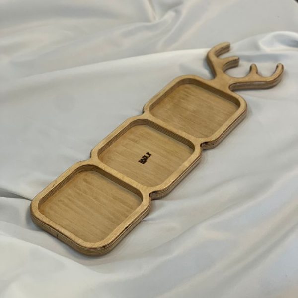 سینی مزه چوبی طرح شاخ گوزن