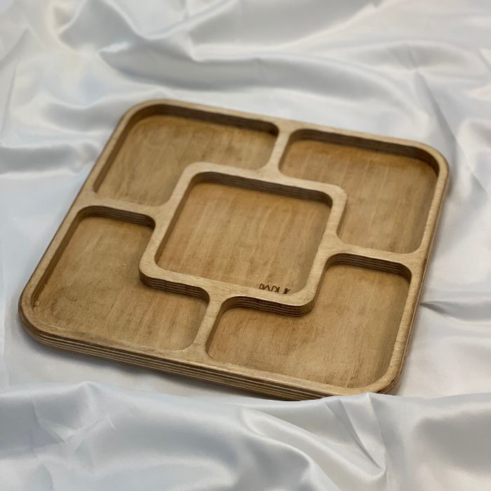 تخته سرو مربعی چوبی 5 تکه
