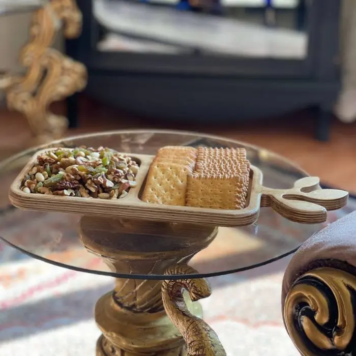 زیر لیوانی چوبی مستطیلی دو تکه