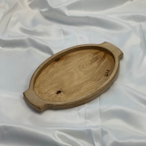 سینی مزه ساده بیضی چوبی