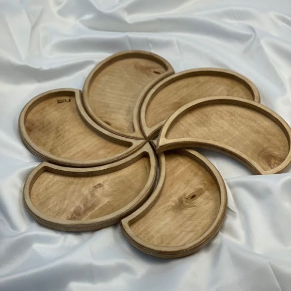 سینی مزه طرح گل چوبی