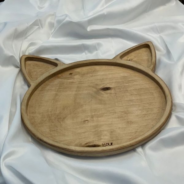 سینی مزه چوبی طرح گربه