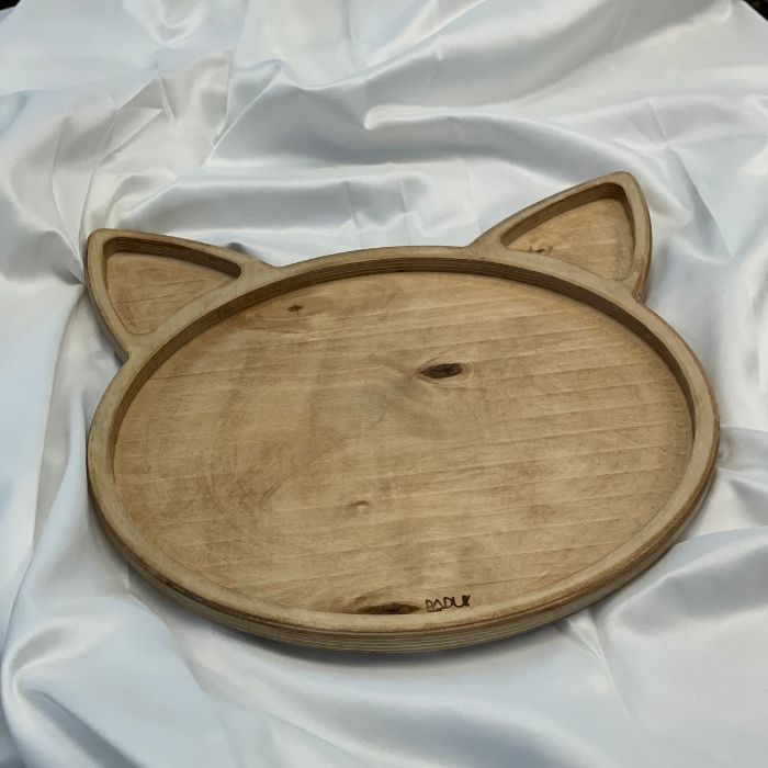 سینی مزه چوبی طرح گربه